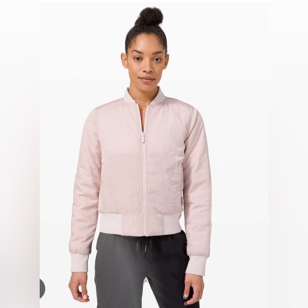 Lululemon Women's Light Pink Bomber Jacket- Size 6